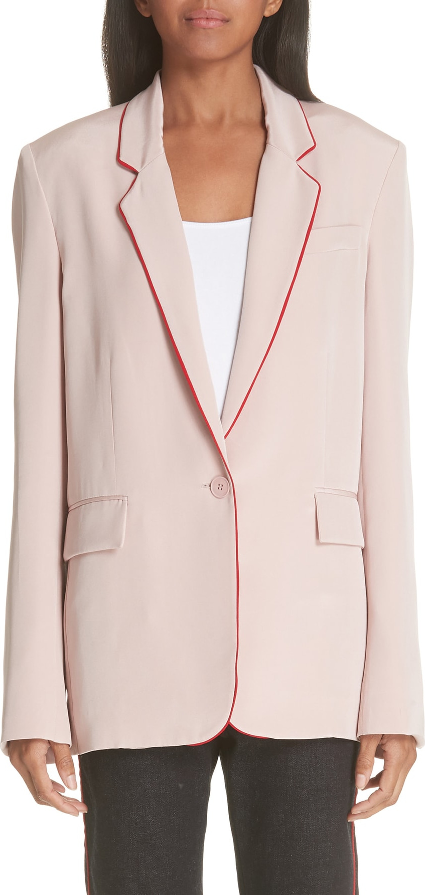 Stella McCartney Contrast Piping Silk Blazer