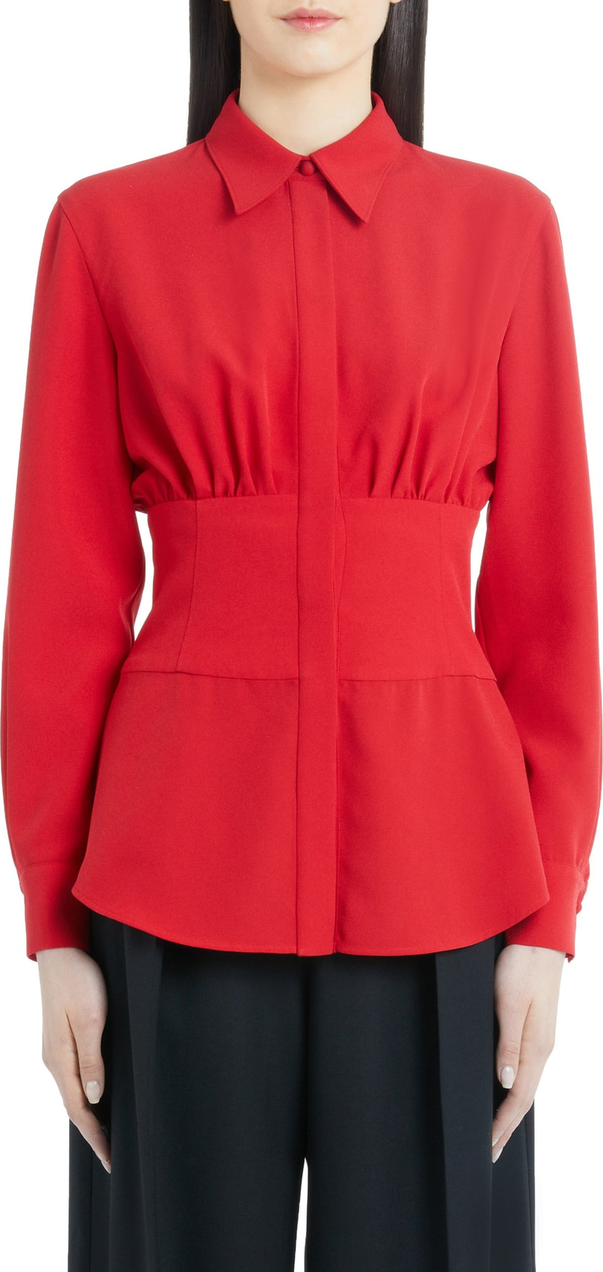 Sara Battaglia Cinch Waist Blouse