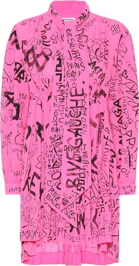 Balenciaga Printed crêpe minidress