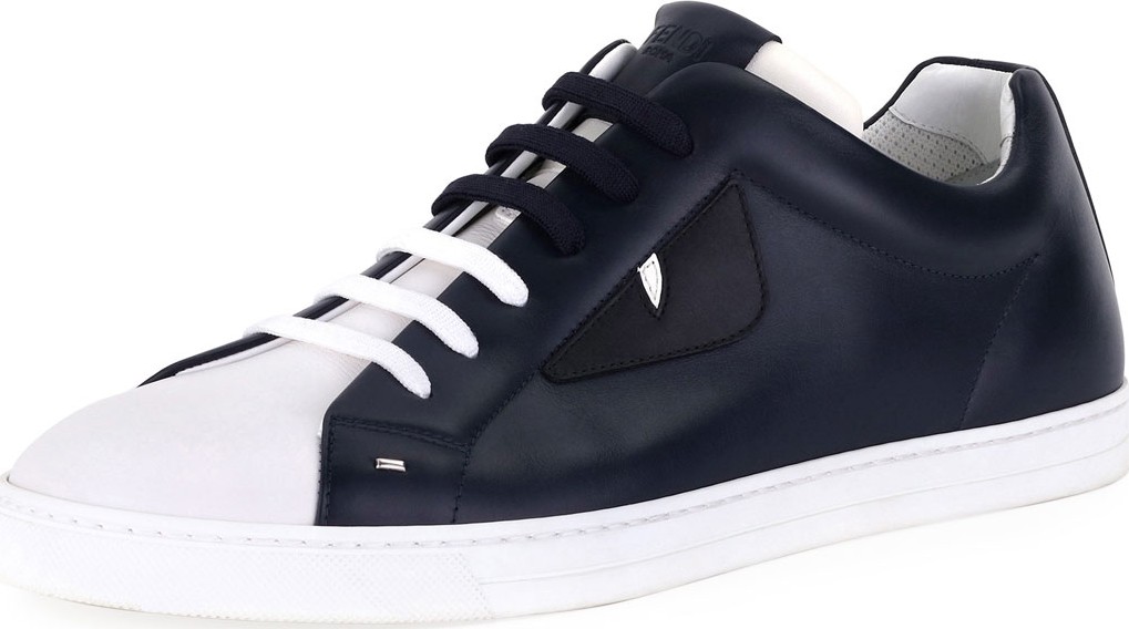 Fendi Men's Monster Leather Low-Top Sneakers