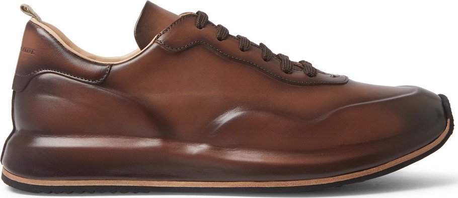 Officine Creative Race Lux Burnished-Leather Sneakers