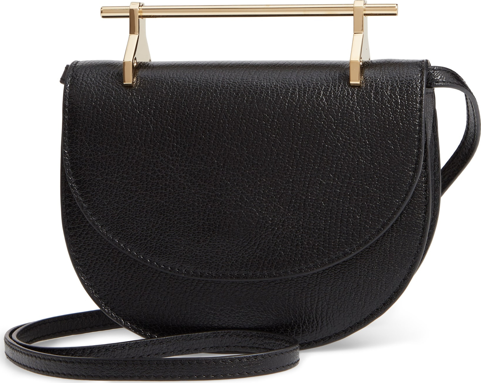 M2Malletier Half Moon Lux Calfskin Leather Crossbody Bag