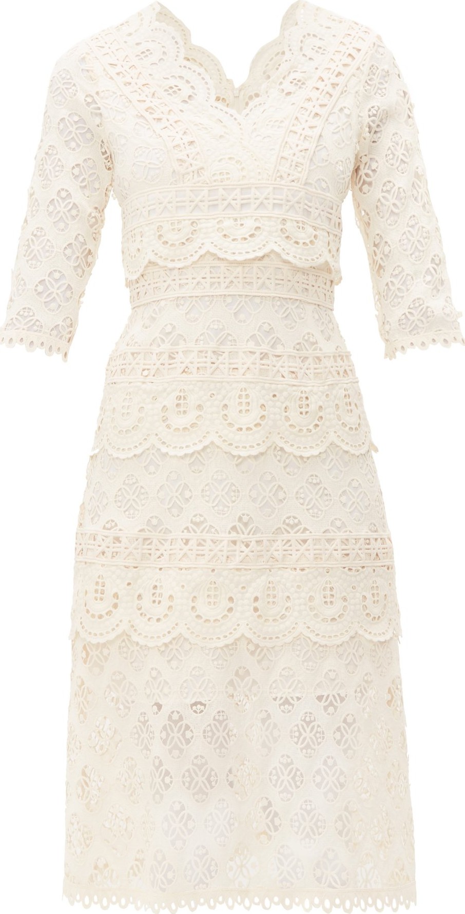 SEA Laurel tiered guipure-lace dress
