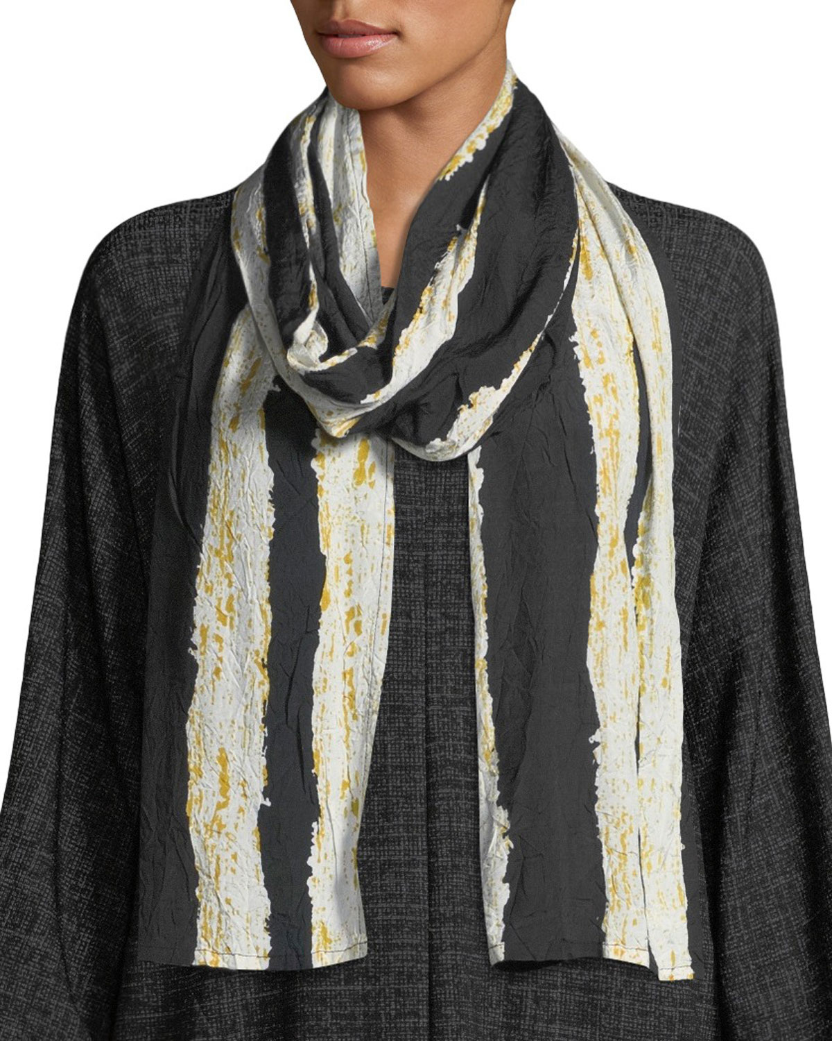 Masai Along Horizon-Stripe Shantung Scarf
