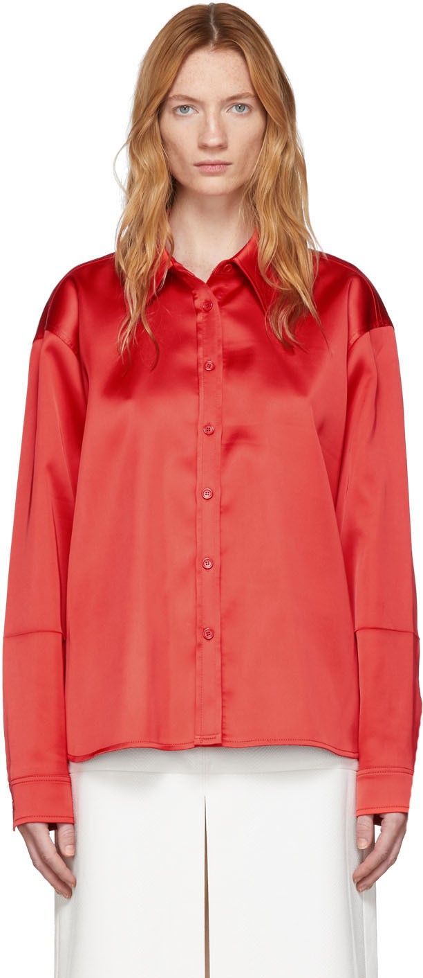 We11done Red Satin Shirt