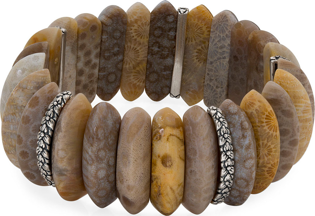 Stephen Dweck Fossil Coral Marquise Stretch Bracelet