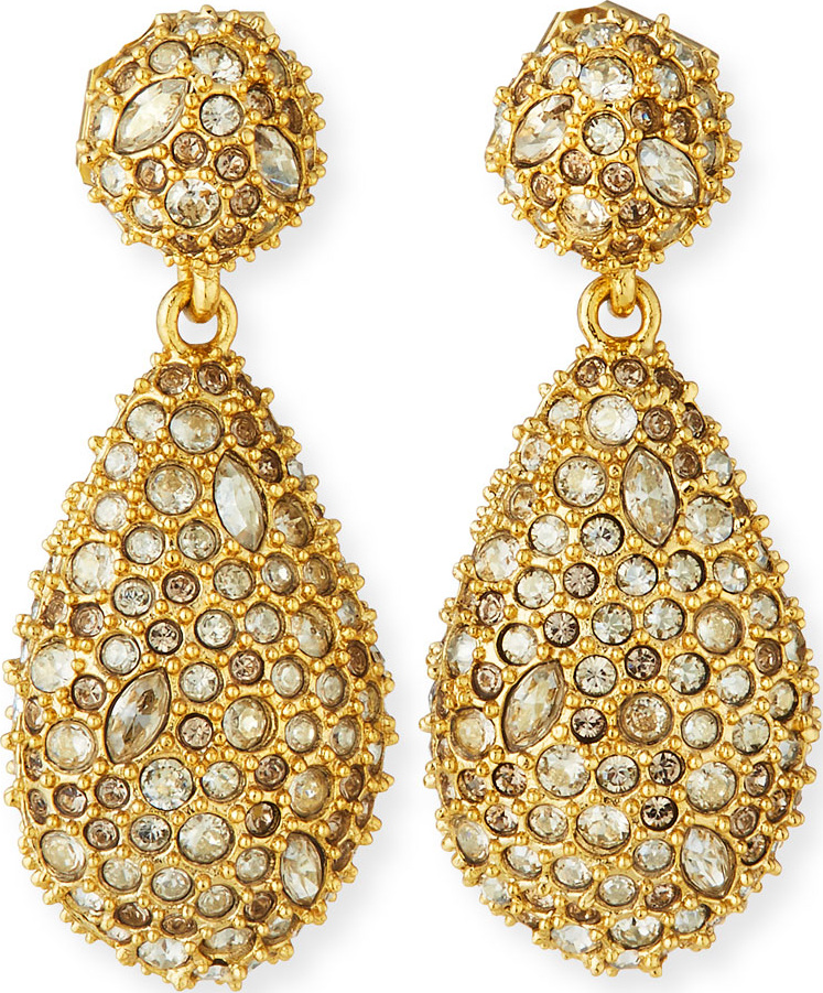 Alexis Bittar Crystal-Encrusted Pod Drop Post Earrings
