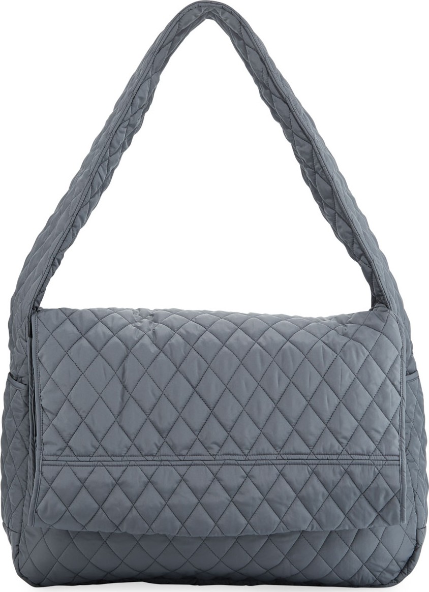 Norma Kamali Quilted Shoulder Sack Bag