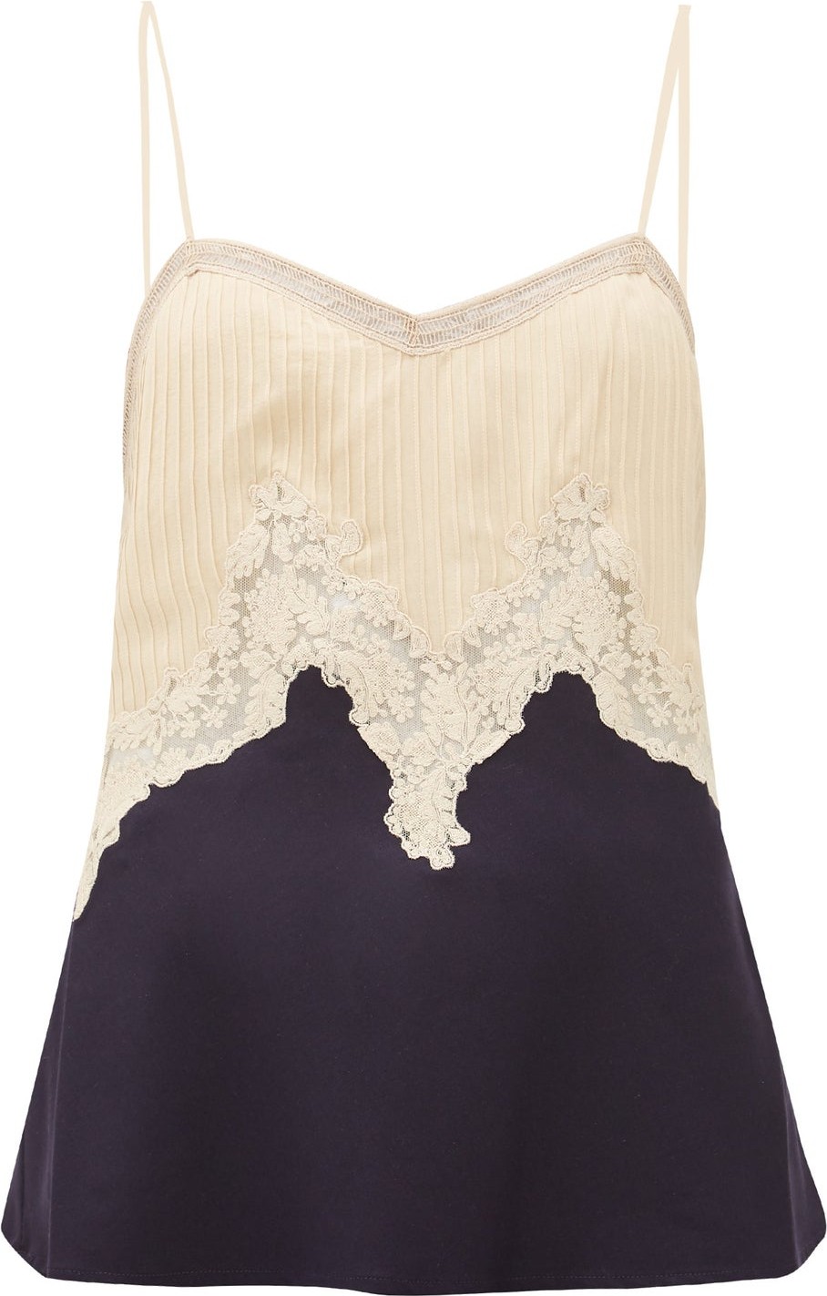 Gabriela Hearst Smith lace-trimmed silk-blend cami top