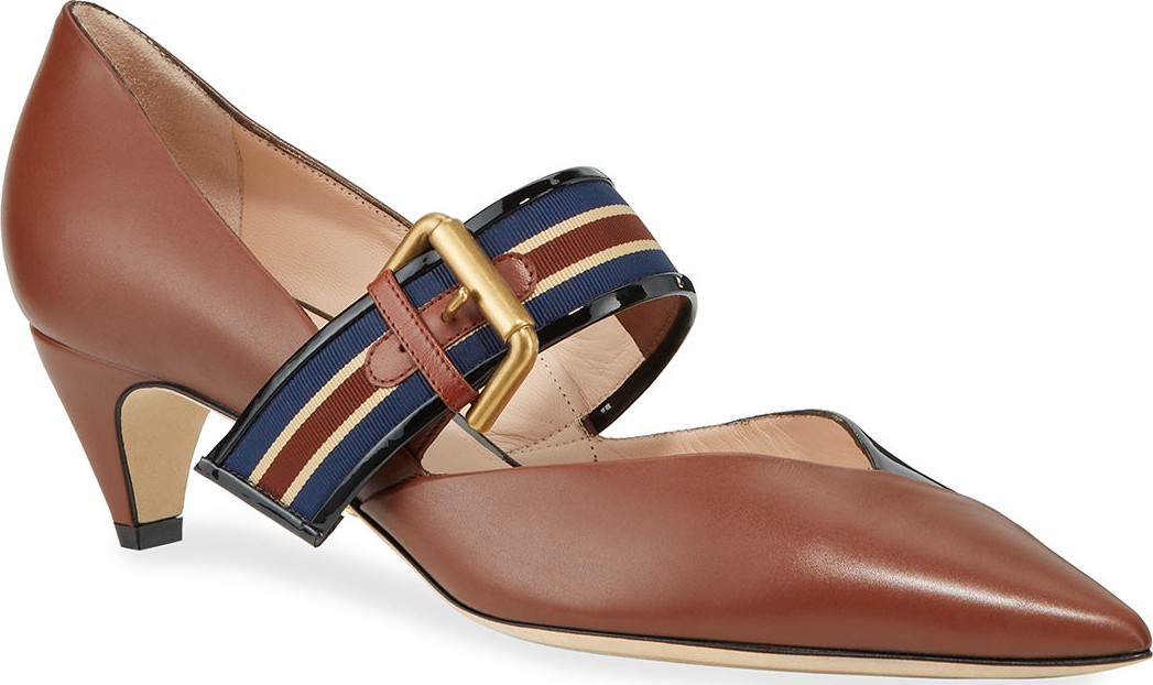 RODO 45mm Two-Tone Mary Jane Leather Pumps