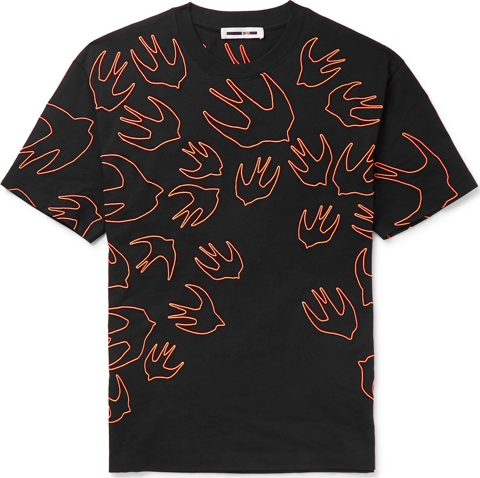 McQ - Alexander McQueen Embroidered Cotton-Jersey T-Shirt