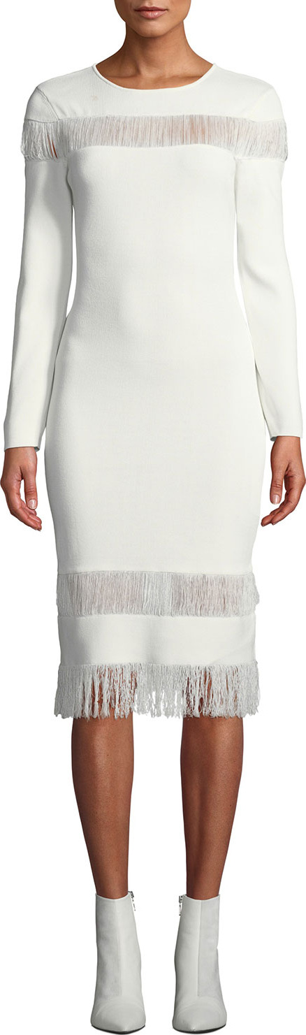 Sachin & Babi Seraphina Long-Sleeve Fringe Dress
