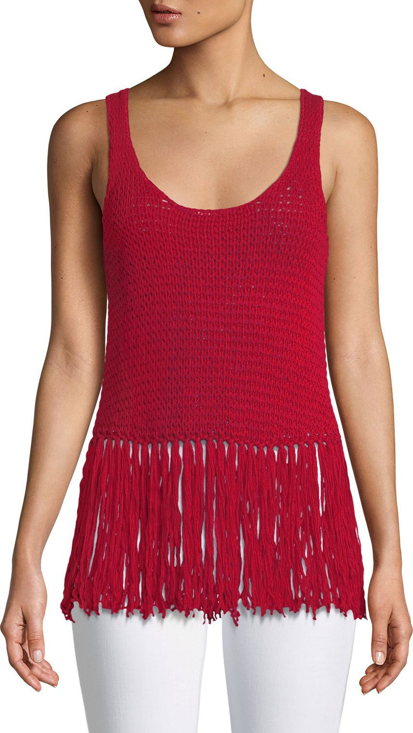 Bailey 44 Sage Brush Sleeveless Fringe Sweater