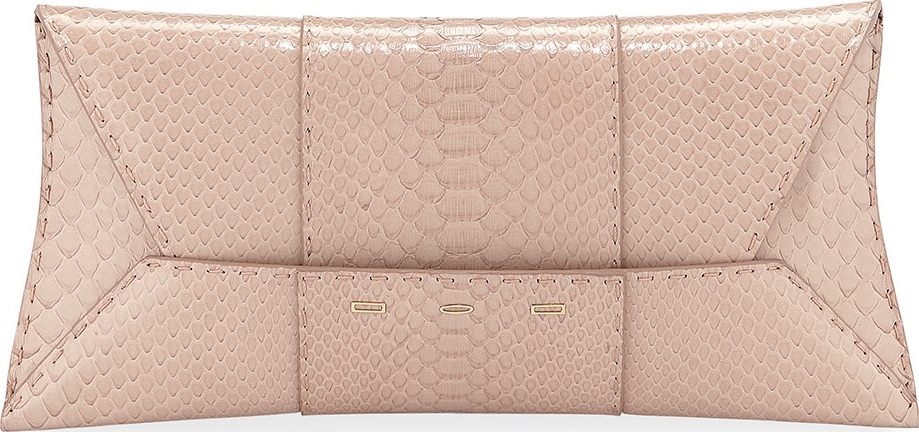 VBH Manila Stretch Topstitch Shiny Python Clutch Bag