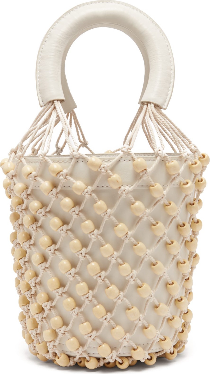 Staud Moreau macramé and leather bucket bag