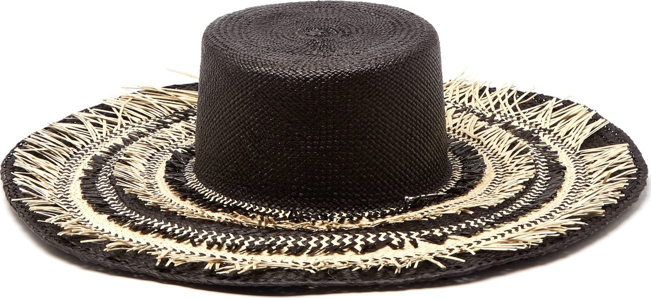 House of Lafayette Reed frayed-straw panama hat