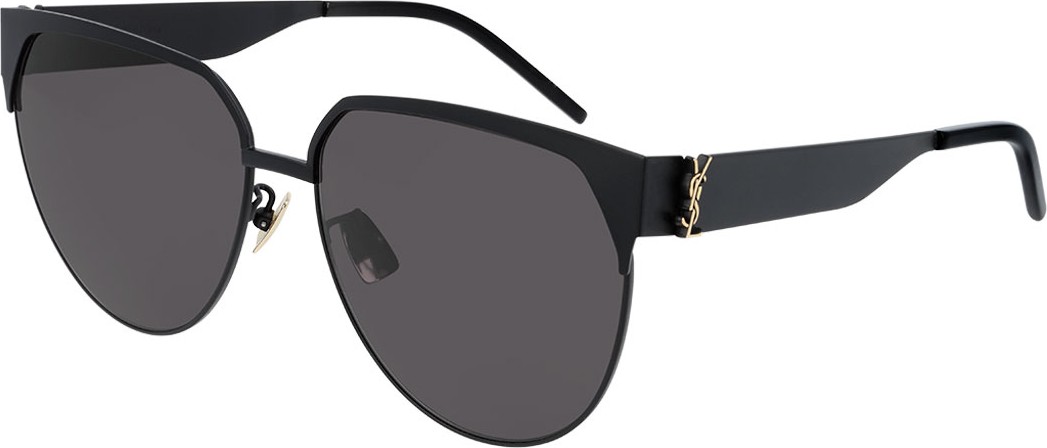 Saint Laurent Round Semi-Rimless Metal Sunglasses