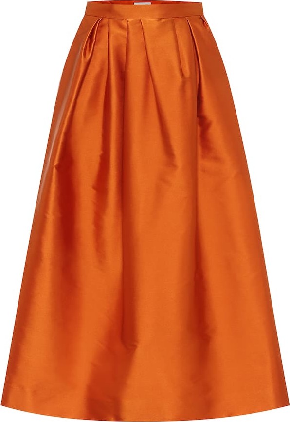 Dries Van Noten Satin midi skirt