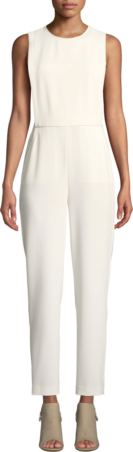 Theory Remaline Structured Sleeveless Admiral Crepe Jumpsuit