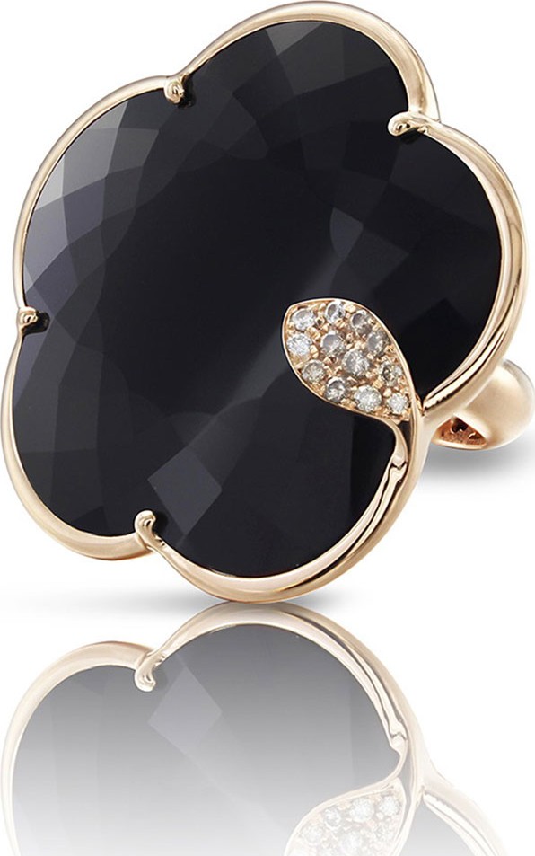 Pasquale Bruni Bon Ton Ton Joli 18k Rose Gold Onyx Ring w/ Diamonds