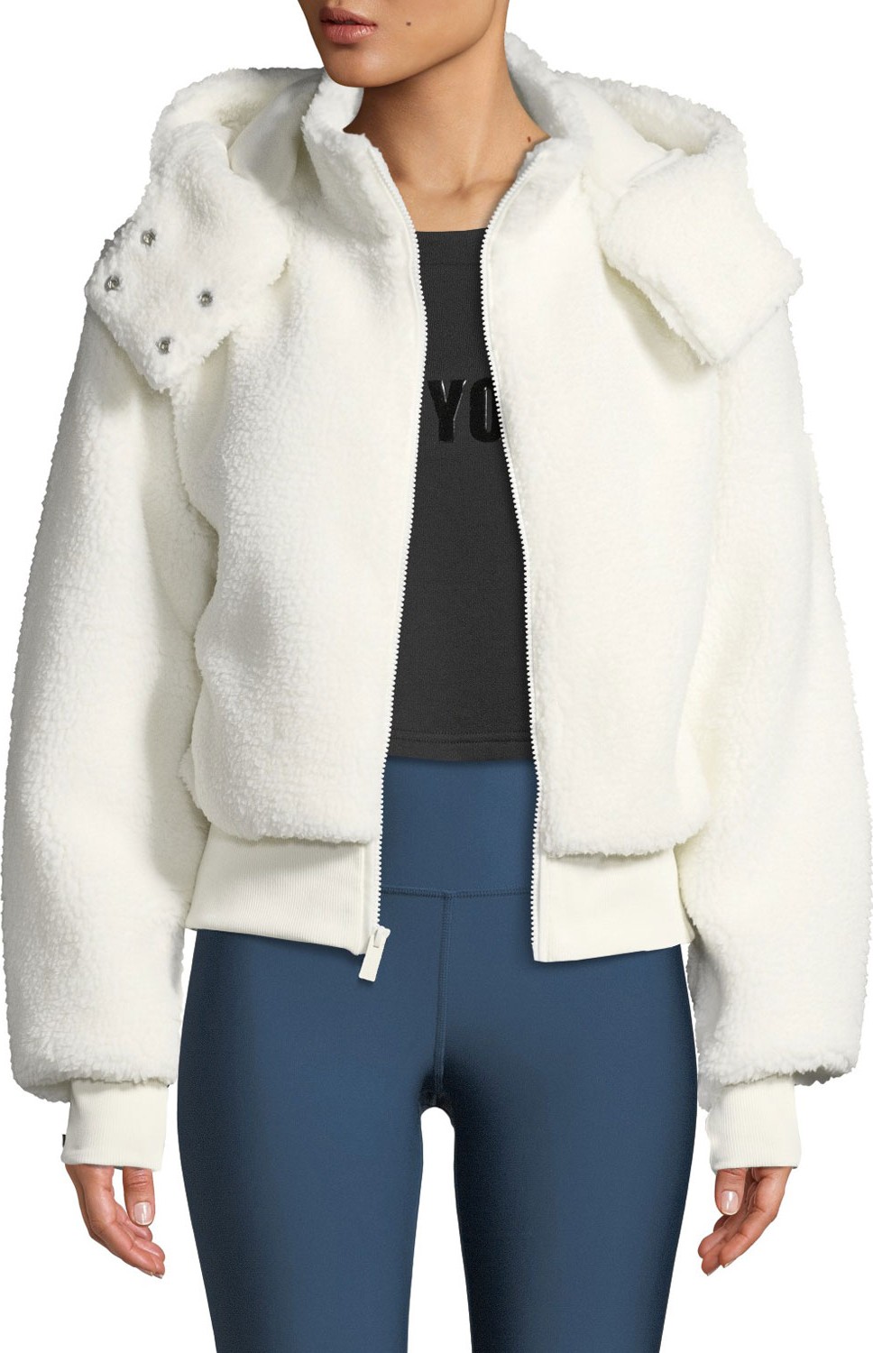 Alo Yoga Foxy Sherpa Hooded Active Jacket