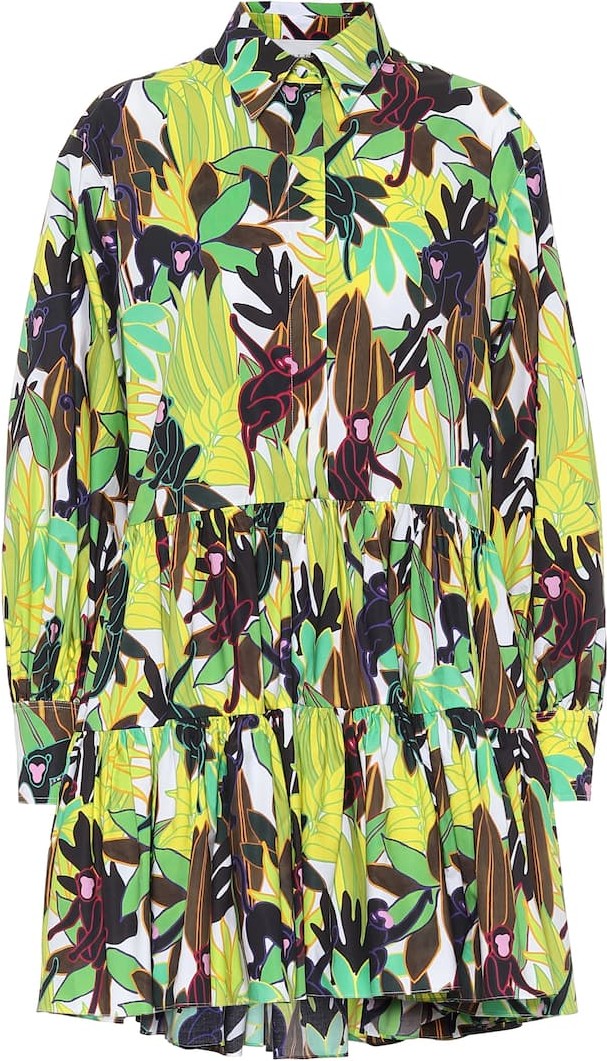 Valentino Printed cotton-poplin minidress