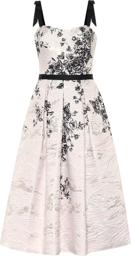 Marchesa Notte Floral jacquard dress