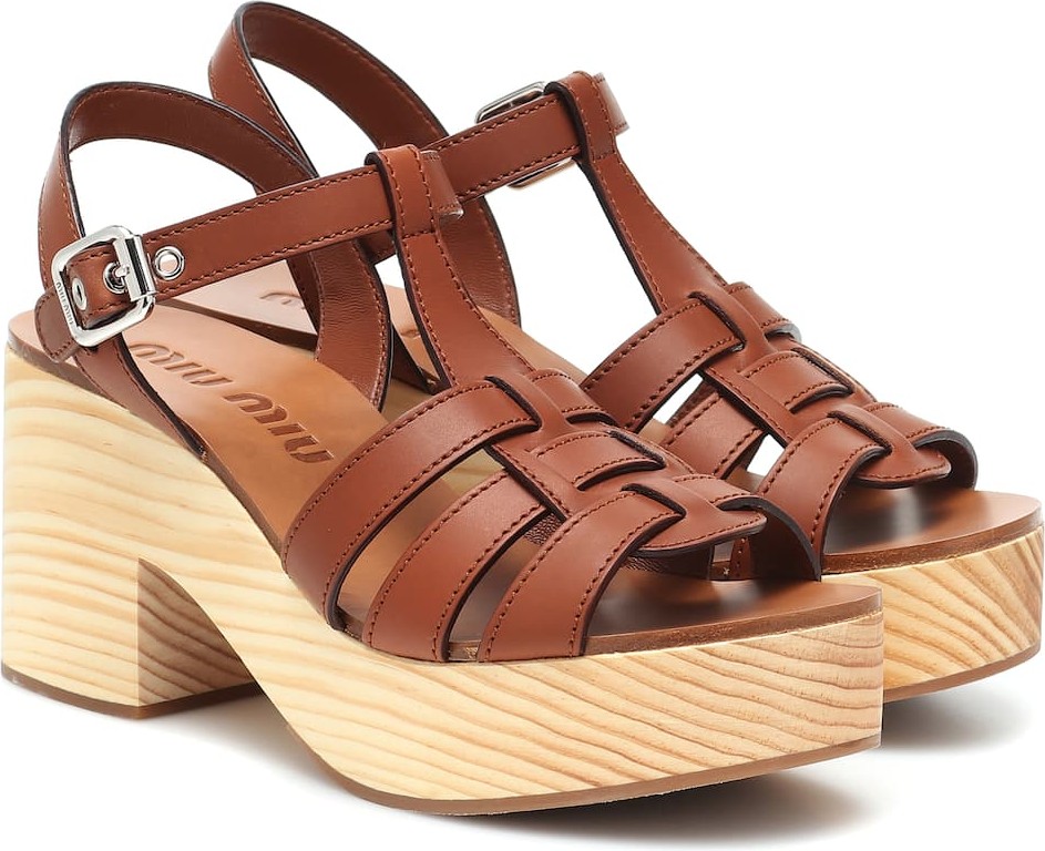 Miu Miu Leather plateau sandals
