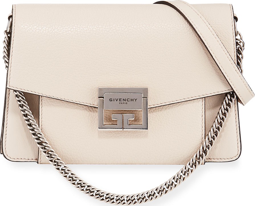 Givenchy GV3 Medium Pebbled Leather Shoulder Bag - Silvertone Hardware