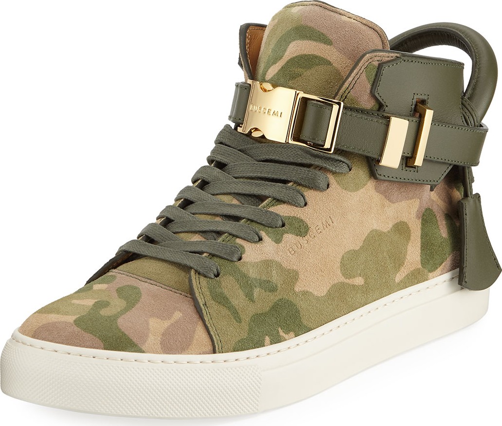 Buscemi Men's Camo-Print High-Top Sneakers