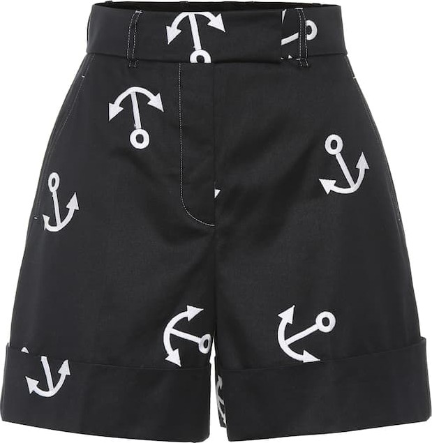 Thom Browne Printed high-rise cotton shorts