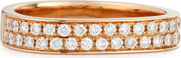 Anita Ko 18K Rose Gold Pave Diamond Band Ring, Size 6