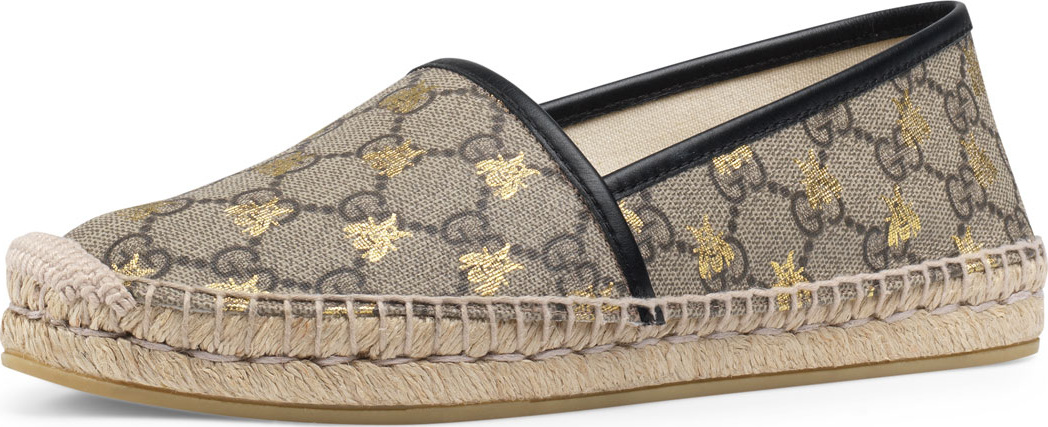 Gucci Pilar GG Supreme Bees Espadrille Flat