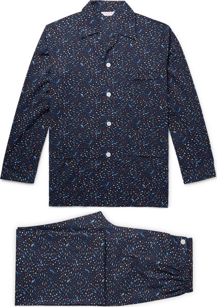 Derek Rose Ledbury Printed Cotton-Poplin Pyjama Set