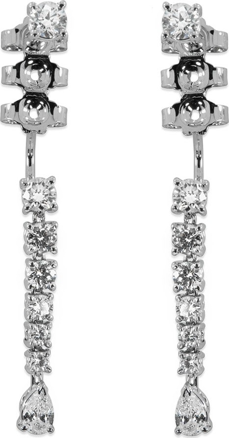 Staurino Fratelli 18k White Gold Linear Diamond Drop Earrings