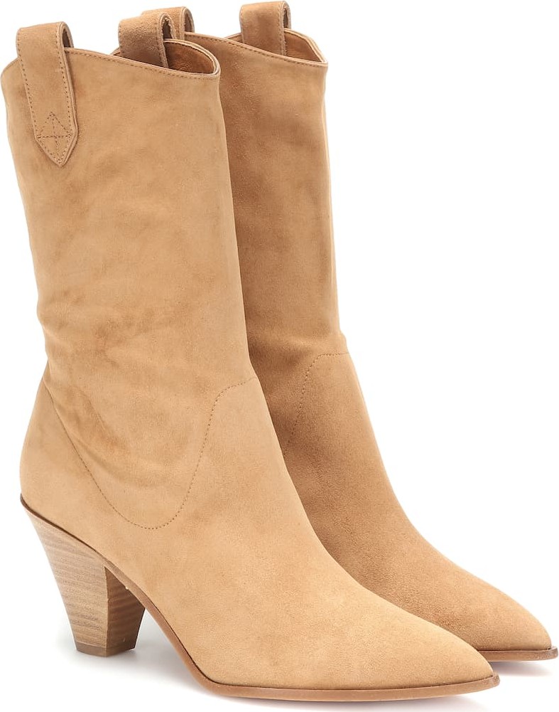 Aquazzura Boogie Cowboy 70 suede ankle boots
