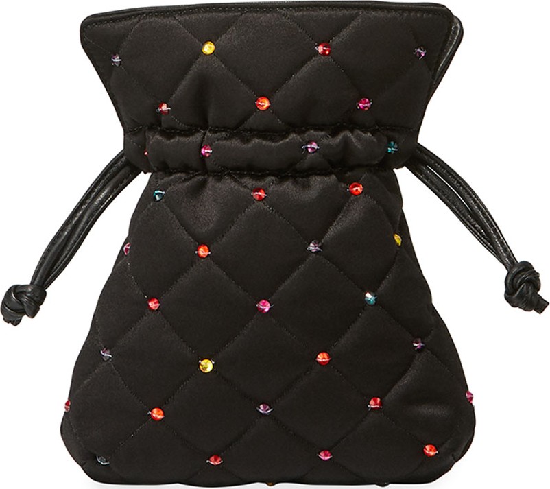 Les Petits Joueurs Trilly Nano Quilted Satin Clutch Bag