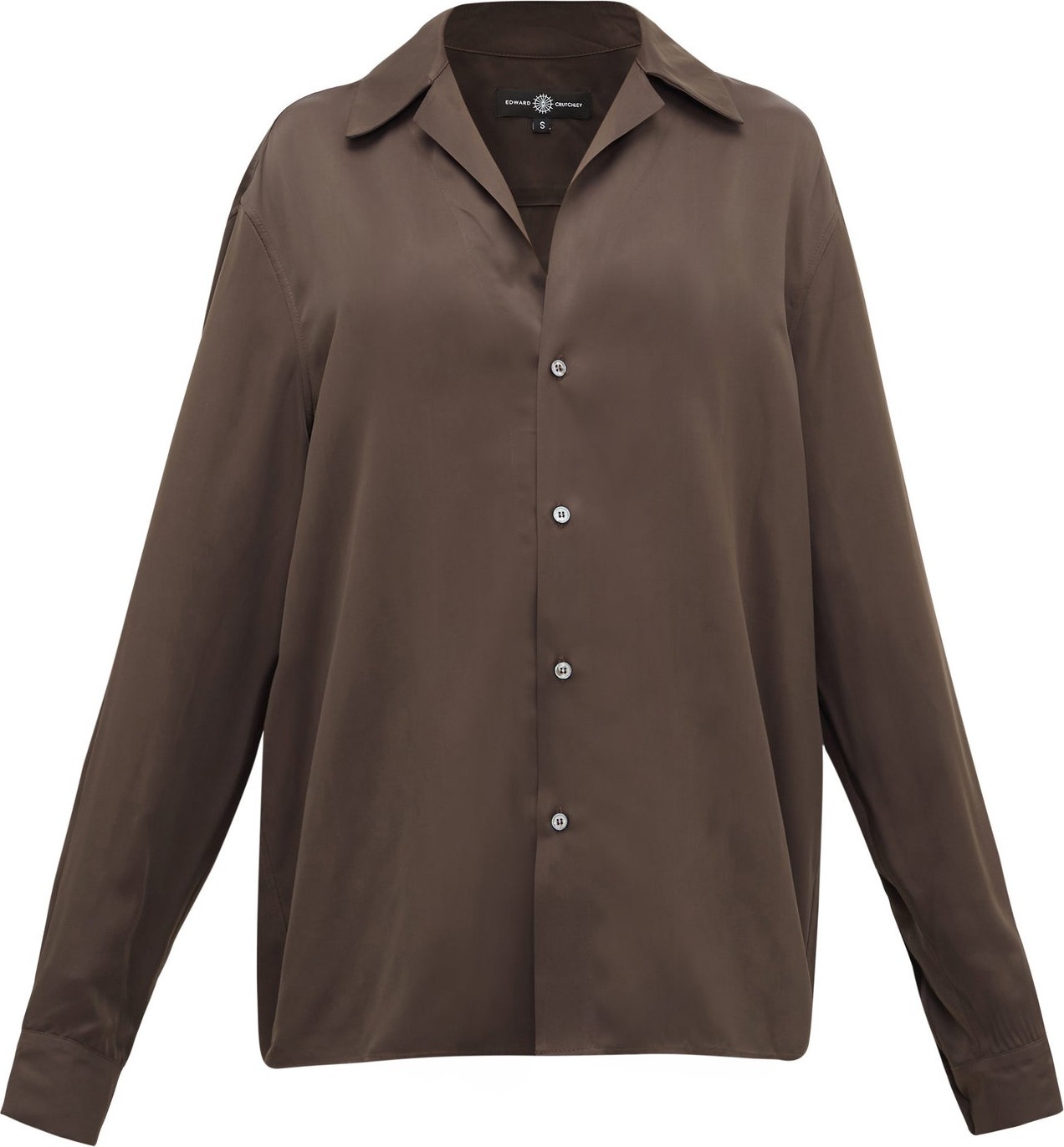 Edward Crutchley Camp-collar satin shirt