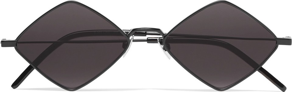 Saint Laurent Lisa Diamond-Frame Matte-Metal Sunglasses