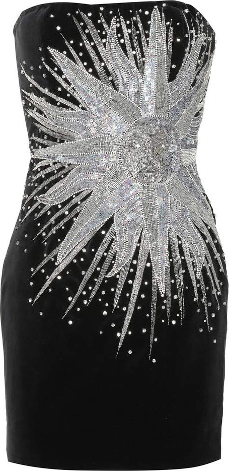 Balmain Embellished bustier dress