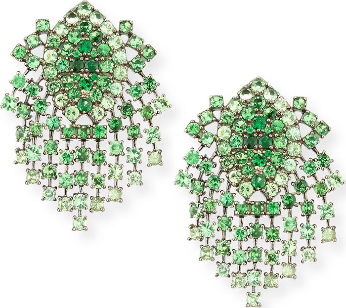 Alexander Laut 18k Black Gold Tsavorite Clip-On Earrings