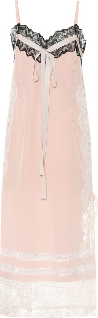 COACH Lace-trimmed silk slip dress