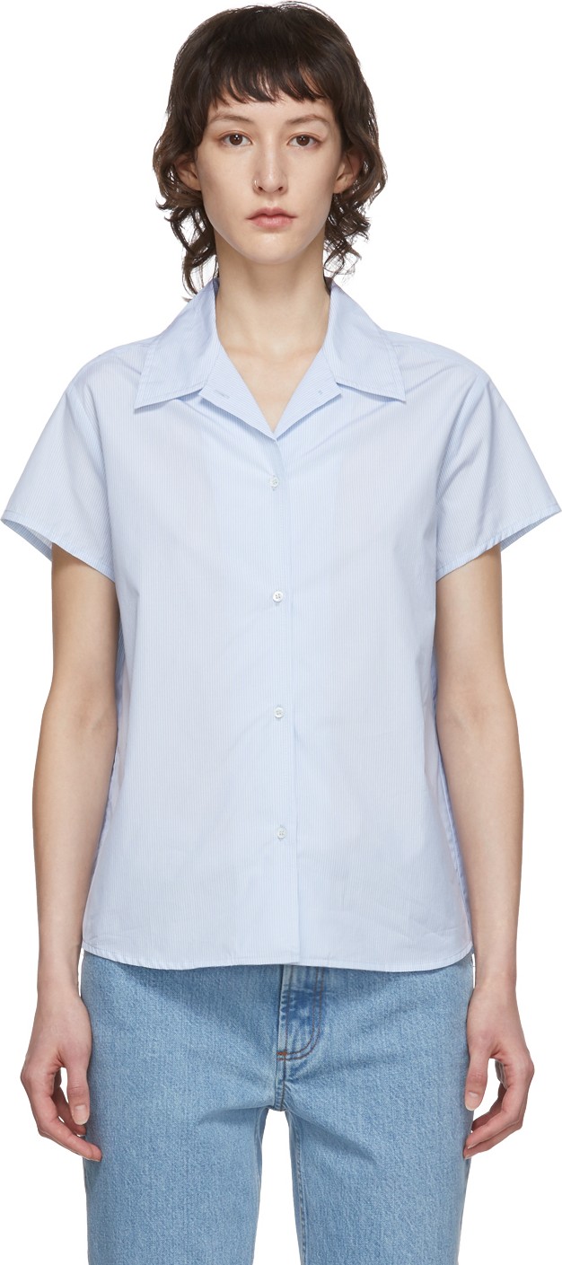 A.P.C. Blue & White Marina Shirt