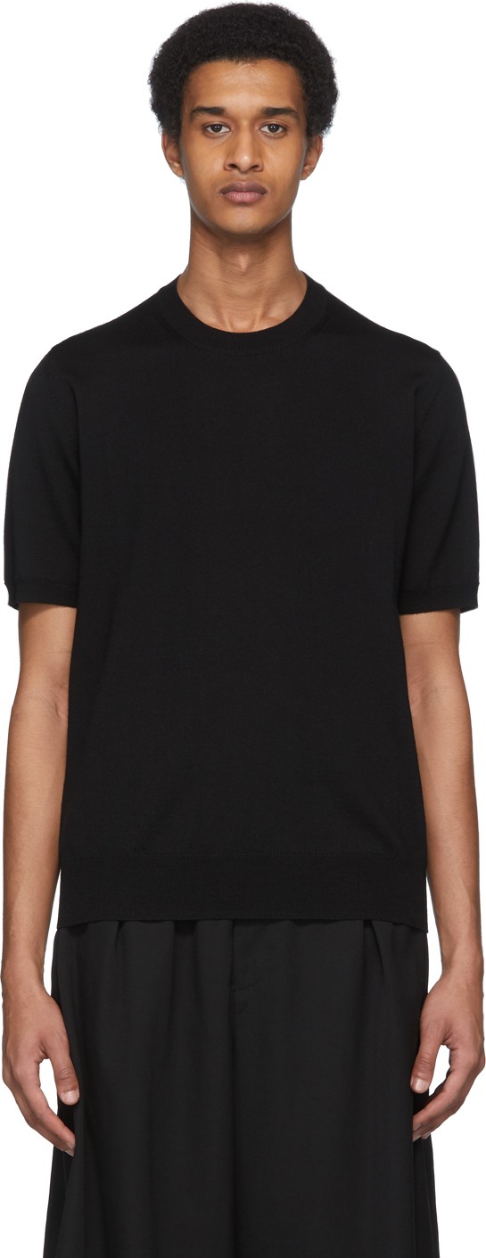 Comme Des Garçons Homme Plus Black Wool Jersey T-Shirt