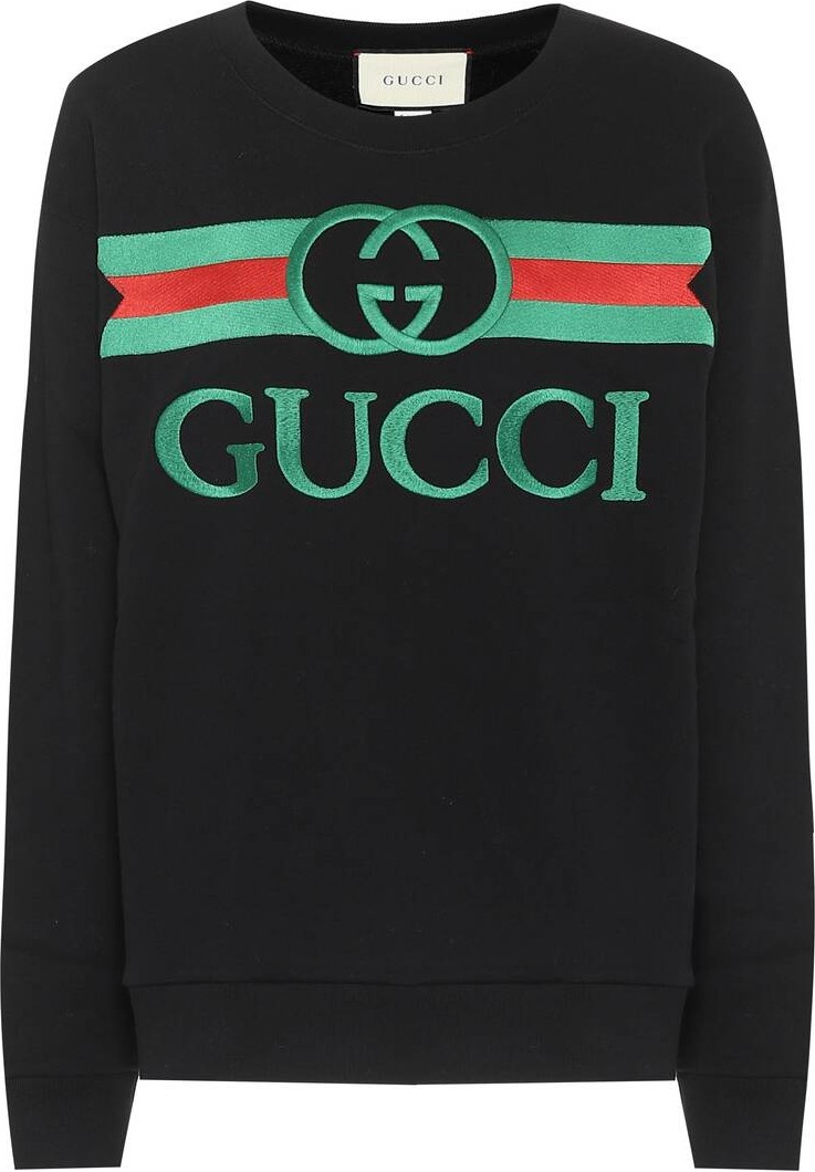 Gucci Embroidered logo cotton sweatshirt