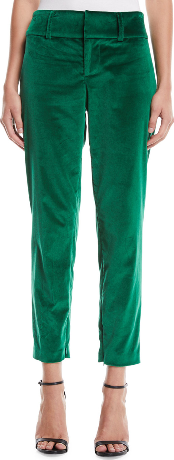 Alice + Olivia Stacey Slim Velvet Ankle Pants