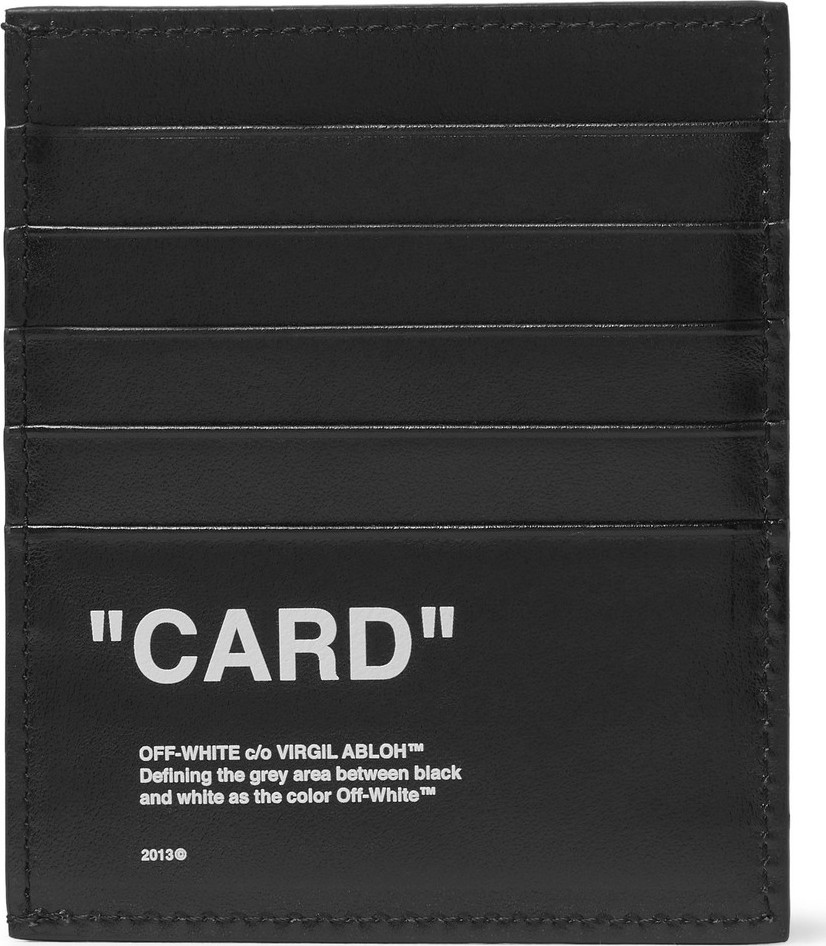 Off White Printed Leather Cardholder
