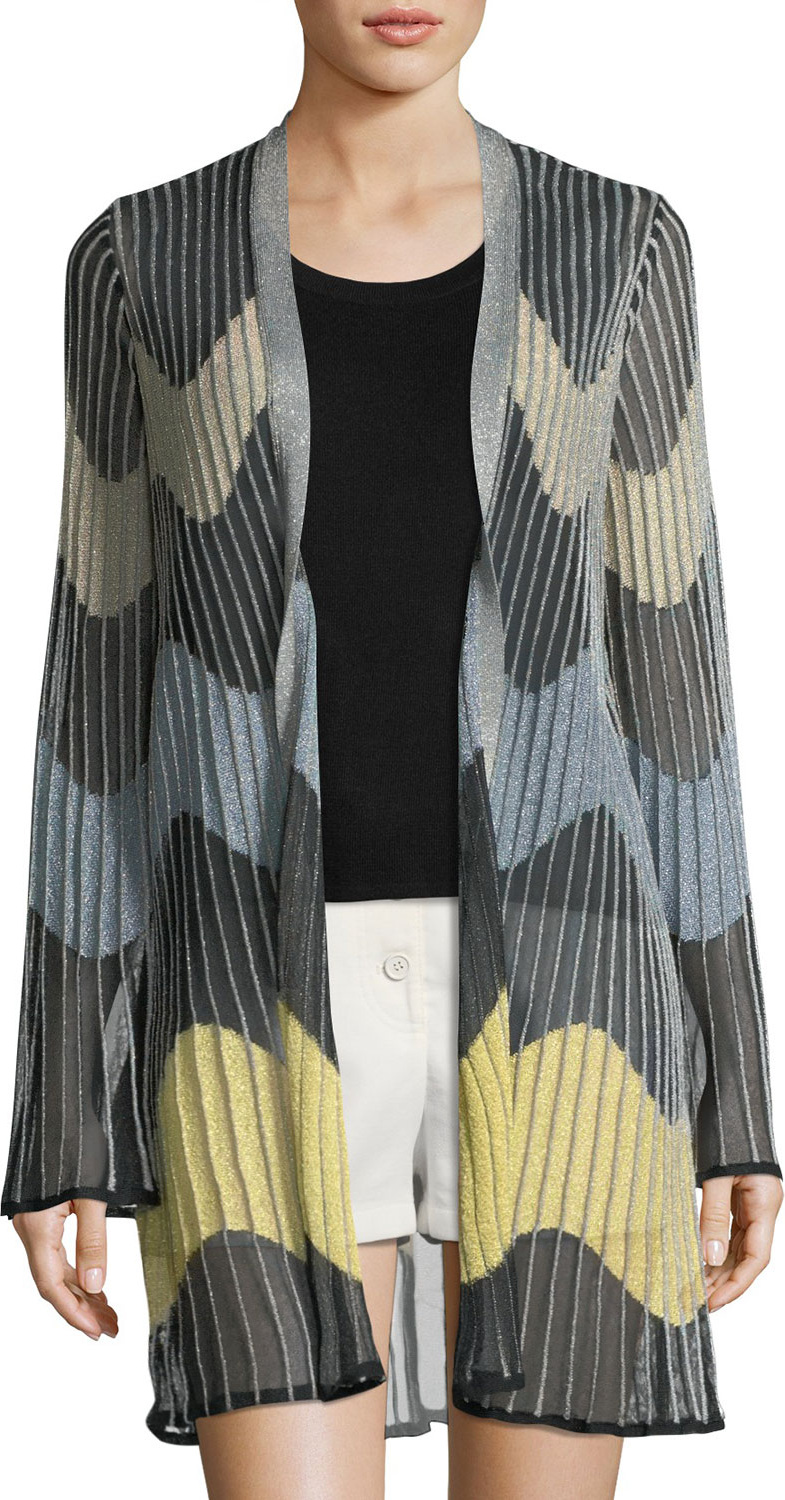 M Missoni Wave Intarsia Sheer Cardigan