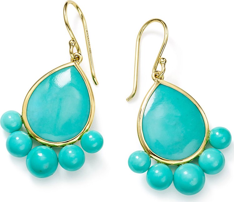 IPPOLITA Nova 18k Gold Turquoise Pear Drop Earrings