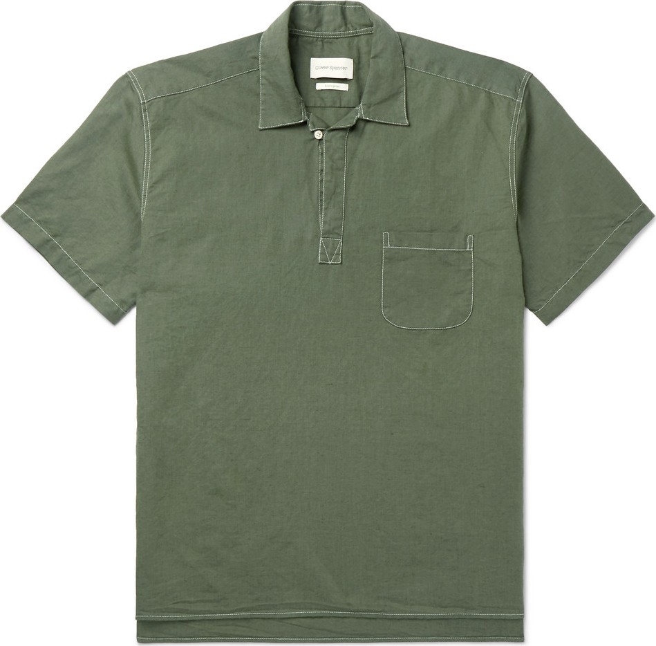 Oliver Spencer Yarmouth Linen and Cotton-Blend Half-Placket Shirt